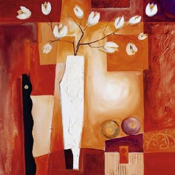 Alfred Gockel Orange Geometric Floral I